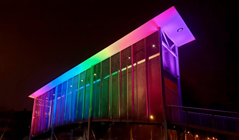 Regenboog brug  sfeerverlichting brug venray